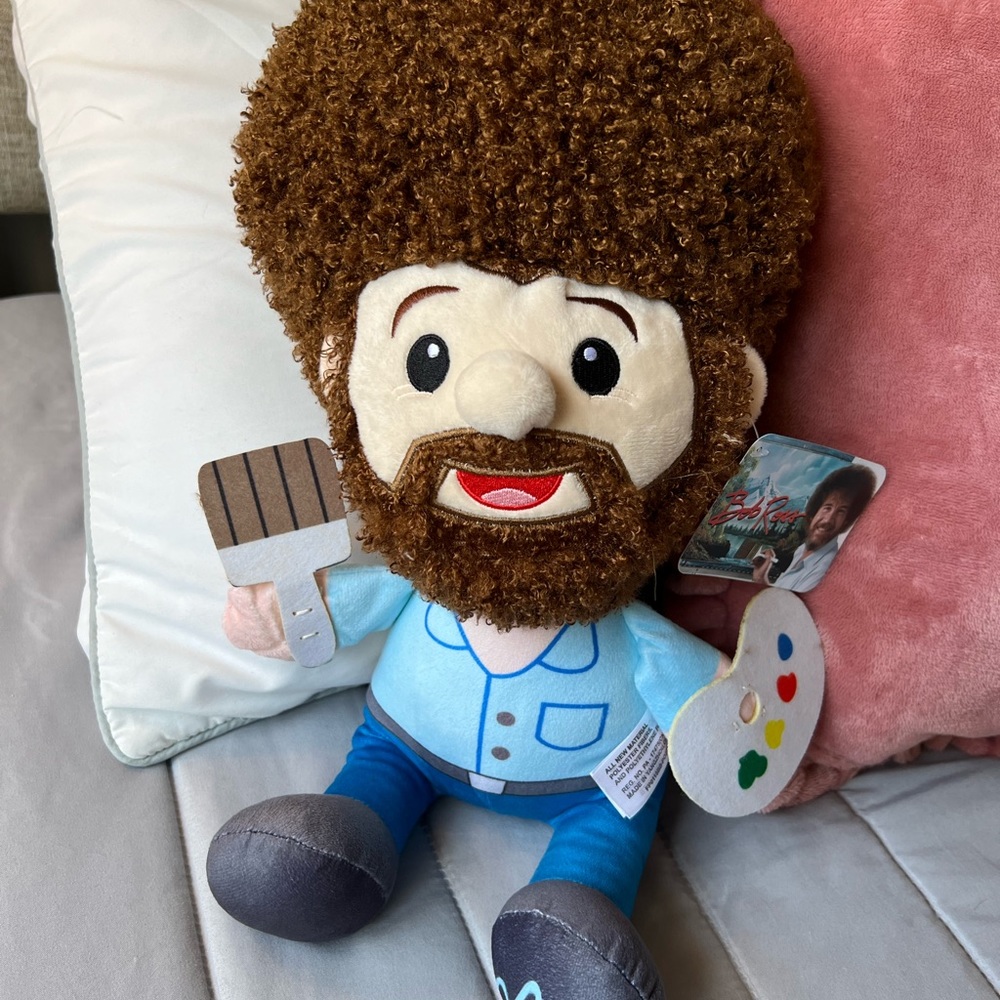 Bob Ross Plush Toy with Palette